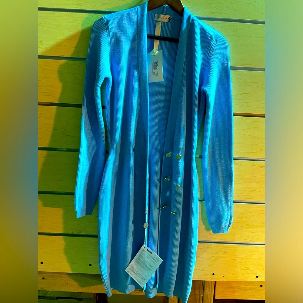 New HaveOne Knit sweater dress Front buttons XS-S Made Italy Knees length